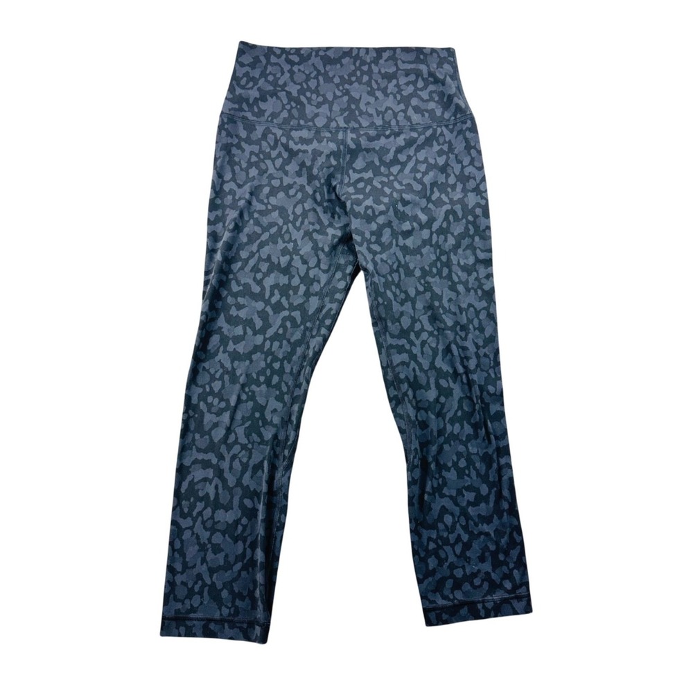 lululemon Align Crop 21" Leggings Women 6 Black Gray Nulu Wild Thing Yoga Gym